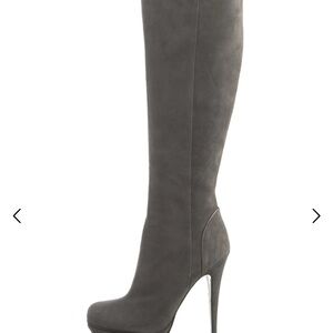 Yves Saint Laurent Charcoal Over-the-Knee Boots